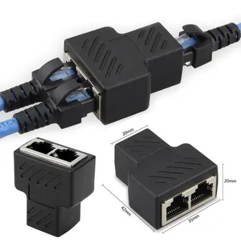 1PC 1 Do 2 Načina RJ45 LAN Ethernet Omrežja Kabel, Ženski Splitter Priključek za Omrežje ExtenderAdapter Priključek Priključite Ethernet LAN