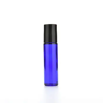 1pc 10 ml Modra Steklenička Roll Na Prazne Vonj Parfuma Eterično Olje, Steklenica Črni Plastični Pokrovček Steklenice Mini Vzorec