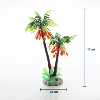 1pc 15 cm Visoko Plastičnih Vodnih Rastlin Živo Plastični Rezervoar Rib Rastlin Umetno Akvarij Rastlin Simulacijo Vodne Rastline Kokosovo Drevo