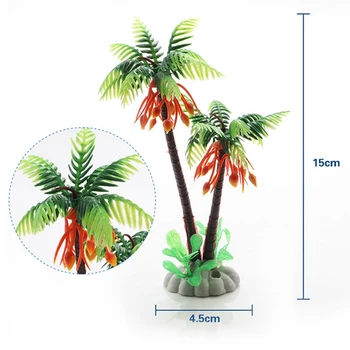 1pc 15 cm Visoko Plastičnih Vodnih Rastlin Živo Plastični Rezervoar Rib Rastlin Umetno Akvarij Rastlin Simulacijo Vodne Rastline Kokosovo Drevo