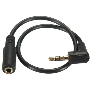1pc 20 cm 90 Stopinj v Desno pod Kotom Avdio Kabel 3,5 mm 4 Pole Moški, Ženski Audio Kabel Steteo Adapter za Slušalke