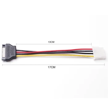 1PC 20 CM SATA NA IDE Napajalni Kabel 15-Pin SATA Moški Molex IDE 4 Pin Ženski Kabel Adapter za Trdi Disk Kabli Konektorji