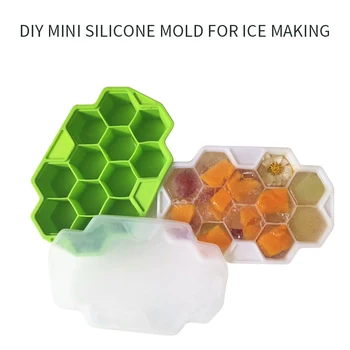 1PC 3D Lobanje Silikonske Ice Cube Maker Obrazec Za Led Sladkarije, Torta, Puding Čokolada Plesni 4 Celice Ledu Plesni Kvadratne Oblike Pladnji Plesni