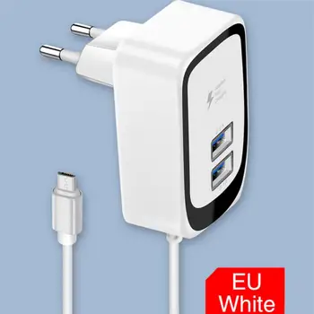 1PC 5V 2.4 Dvojno USB LED Mobilni Telefon Polnilnika Z MICRO Kabel EU/ZDA/VB Vtič USB Potovalni Polnilnik Z Osvetljeni Polnjenje Glavo