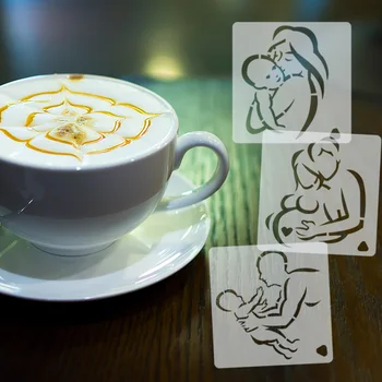 1PC Kava Latte Plesni materinski Dan Serije Škropljenja Plesni Fancy Aparat za Tiskanje Latte Plesni Gospodinjski Kuhinjski Pribor za Peko