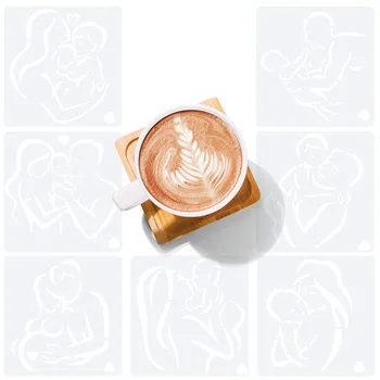1PC Kava Latte Plesni materinski Dan Serije Škropljenja Plesni Fancy Aparat za Tiskanje Latte Plesni Gospodinjski Kuhinjski Pribor za Peko