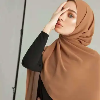 1PC Moda za Ženske Lady Navaden Mehurček Šifon Šal Hidžab Zaviti Šali Glavo Muslimanska oblačila Hidžab Mehurček Zaviti Dodatki Potrebščine