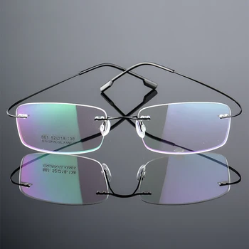 1PC pomnilnik titana magnetni obravnavi očala brez okvirjev unisex titanove zlitine fleksibilni kvadratni očala za branje očala