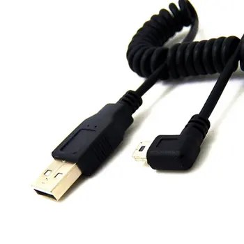 1pc USB 2.0 A Moški Mini USB 5 Pin Desno pod Kotom 90 Stopnjo Spiralno Zvite Adapter Kabel Kabel 5 m za MP3 Predvajalniki, Digitalni Fotoaparati