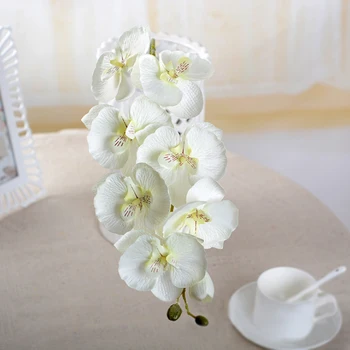 1pcs 8 Glav 70 cm Umetne Rože Phalaenopsis Latex Silicij Pravi Dotik Big Orhideja Orchidee Poroko Simulacije Cvet Obrti