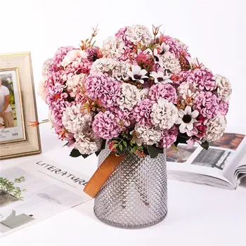 1pcs cvet glavo peony ponaredek cvetje luksuzni šopek poročni dekoracijo doma mizo dekoracijo modro nebo ponaredek cvet DIY Dekoracijo