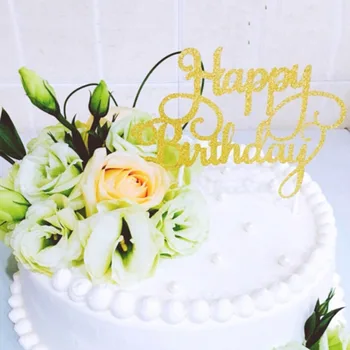 1Pcs Happy Birthday Cake Zastav Ustvarjalne Multi-barvni Torto Pokrivalo Dvojno Palico za Družinski Rojstni dan Peko Dekorativno Blago