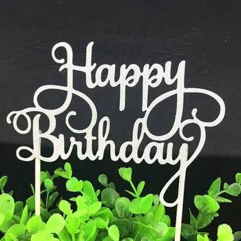 1Pcs Happy Birthday Cake Zastav Ustvarjalne Multi-barvni Torto Pokrivalo Dvojno Palico za Družinski Rojstni dan Peko Dekorativno Blago