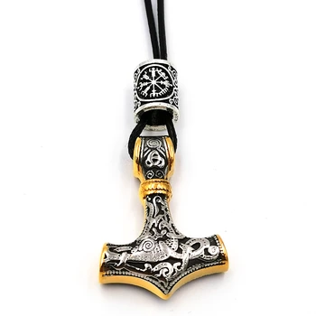 1pcs Norse Viking Rune Noge Thor je Kladivo Mjolnir Ogrlico, Obesek, Viking Talisman Moški nakit