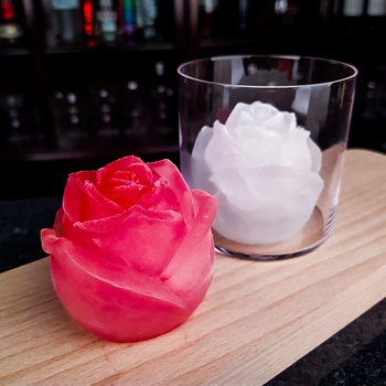 1pcs Pladenj Ledena Kocka 3D Rose Silikonsko Plesni DIY Ice Maker Uporabite Kul, Viski, Vino, Kuhinja Orodja Puding Sladoled Plesni Bar Orodje
