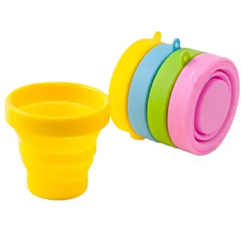 1Pcs Silikonski Zložljiva Pokal Candy Barve Upogljivi Vodo Popijte Skodelico na Prostem, Potovanja, Camping Teleskopsko Vrč Drinkware