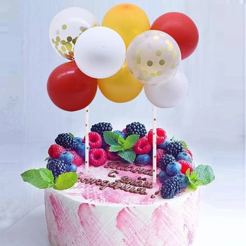1Set Poročna Torta Pokrivalo 10pcs 5inch Konfeti Balon Torto Pokrivalo Za Baby Tuš Otroci Rojstni dan Torta Dekoracijo Dobave
