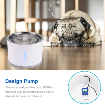 2.4 L Samodejni Hišnih Mačk Vodnjak Z LED Električni USB Pes, Mačka Pet Izklop Pijem Napajalni Skledo Pet Pitne Vodnjak Razpršilnik