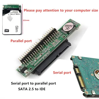 2,5 cm trdi disk SATA na IDE 44 pin vmesnik vmesniško kartico, Serijska vrata vzporedna vrata se lahko uporabljajo pri prenosnih računalnikih
