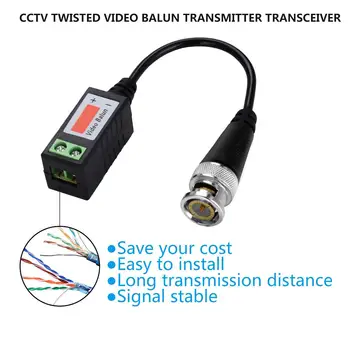 2 Kosa Video Balum BNC Priključek Pasivne Transceivers Kabel CAT5/5E/6 Twisted Pair Oddajnik Varnostne Kamere CCTV