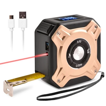 2 V 1 Laser Distance Meter 40m Laser Trak Ukrep Laser Obseg z USB za Merjenje Prostornina