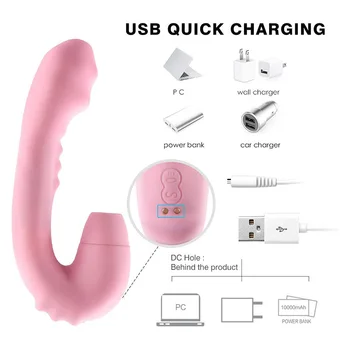 2 V 1, Vibratorji za Ženske Inteligentno Ogrevanje G Spot Klitoris Stimulator 6 Frekvenca sesanju Nepremočljiva Masturbator Seks Igrače