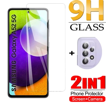 2-v-1 Zaslon + Kamera Protector For Samsung Galaxy A52 5 G Kaljeno Steklo Screen Protector For samsung a72 a32 a42 zaslon stekla