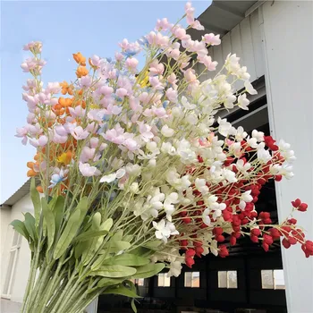 2 vilice Bell Orhideja Umetne Svile, Cvet Domače Poročno Dekoracijo Simulacije Ponaredek Cvetje