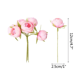 2 Šopek Majhne Čaja, Vrtnic Brsti Umetne Svile Tea Rose Cvet za Poročni Venec DIY Darilo Polje Album, Home Decor Ponaredek Cvetje