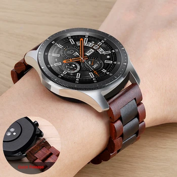 20 mm 22 mm Lesni Watch Band za Huawei Watch GT iz Nerjavečega Jekla, Trak Zamenjava Zapestnica za Galaxy Wathc 3 Prestavi S3 46mm 42mm