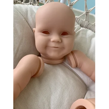 20 Palčni Rodi Punčko za Vgradnjo DIY Prazno Baby Doll Kit Soft Touch Lutke Otroka Unpainted Nedokončane Nesestavljeni Lutka Deli Modre Oči