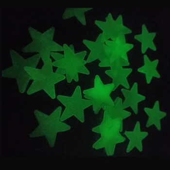 200 Kosov Pet opozoril Star Žareti V Temno 3d Svetlobni Stenske Nalepke Diy Fluorescentna Pvc Nalepke Otroci Soba, Strop Doma Dekoracijo