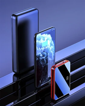 20000mAh Prenosni Mini Power Bank za Xiaomi Huawei iPhone Samsung Mini Poverbank Full Screen Zunanji Polnilec Powerbank