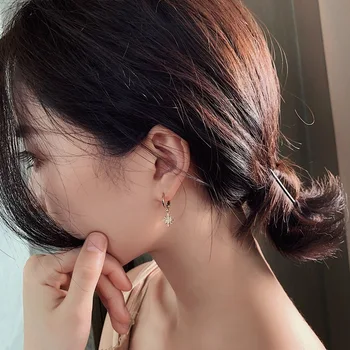 2019 Nov Modni Lepe Geometrijske Ženske Uhani Visijo Asimetrične Uhani Star In Luno Za Žensko Korejski Nakit Darilo