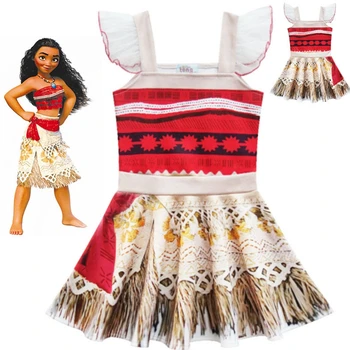 2020 Dekleta Moana Cosplay Kostum za Otroke Vaiana Princesa Obleko, Oblačila za Halloween Kostumi Darila za Dekle Karneval