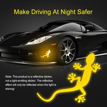 2020 Vroče Avto Odsevna Trakova Gecko Obliko Opozorilni Trak Reflektor Nalepke Nalepke Označi za Nočno Vožnjo J99