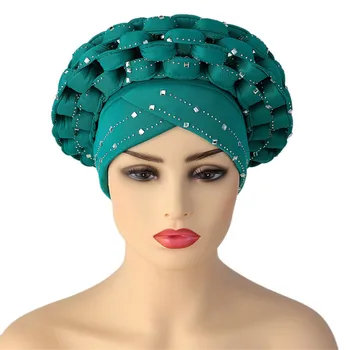 2021 Afriške Headtie Autogele Ženske Turban Skp Muslimanskih Headscarf Bonnet Pripravljen Nositi Hidžab Turban Nigerijski Poroko Gele