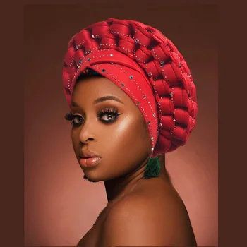 2021 Afriške Headtie Autogele Ženske Turban Skp Muslimanskih Headscarf Bonnet Pripravljen Nositi Hidžab Turban Nigerijski Poroko Gele