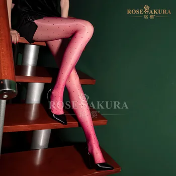 2021 Aurora serije mastno polka dot slog visoke gostote svilnato seksi nogavice pika slog odprite mednožje pantyhose ženske