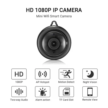 2021 Brezžična IP Kamera Varnostne Kamere Zunanji Avdio V38 Mini WiFi IP Kamera 1080P HD Zaznavanje Gibanja, Nočno gledanje
