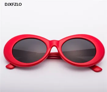 2021 buljiti Kurt Cobain očala ovalne sončna očala ženske trendy vroče Vintage retro sončna očala Žensk bela črna očala UV400