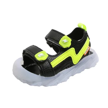 2021 dekleta sandali novo poletje korejski fant plaži čevlji LED utripa otrok, otroške sandale svetlobna čevlji