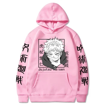 2021 Harajuku Hoodies Unisex Jujutsu Kaisen Anime Natisnjeni Moški pulover s kapuco Moški Ulične Priložnostne Sweatshirts
