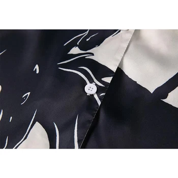 2021 Jeseni Mode Ulične Vintage Print Majica Ženske Korejski Harajuku Oversize Urad Ženske Svoboden Dolg Rokav Bluzo Vrhovi