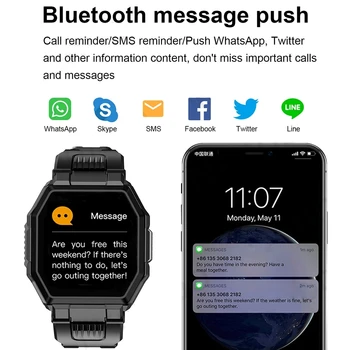 2021 Luksuzni vojaški šport za Moške Pametno gledati Moške Celoten zaslon na dotik Krvnega tlaka, Srčnega utripa Bluetooth klic smartwatch