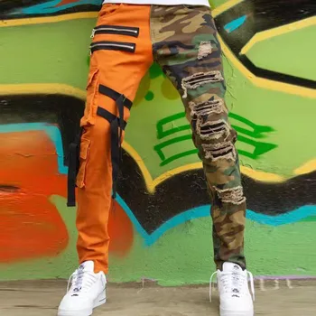 2021 moške jeans high street naravnost svoboden prevelik kombinezon šivanje traper hlače nove modne hip-hop moške hlače priložnostno
