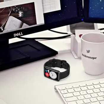 2021 Najnovejši Primerna za Huawei Watch Fit Barve Sponke Silikonski Pašček iz Nerjavečega Jekla, z Glavo Zrn Smart Dodatki