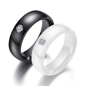 2021 Nov Modni Keramični Obroči Kristalno Črno Beli Poročni Nakit Classic Vintage Diamanti Nekaj Žensk Obroč za Moške, Darilo