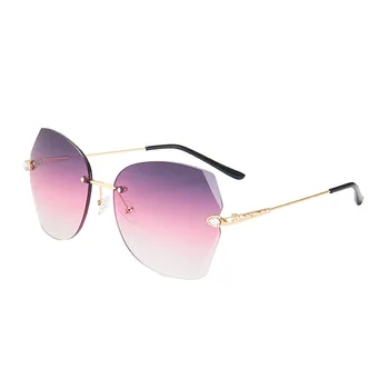 2021 Nov Modni Lady Luksuzni Oversize Rimless Kvadratnih sončna Očala Ženske Moški Očala Gradient sončna Očala Ženski UV400