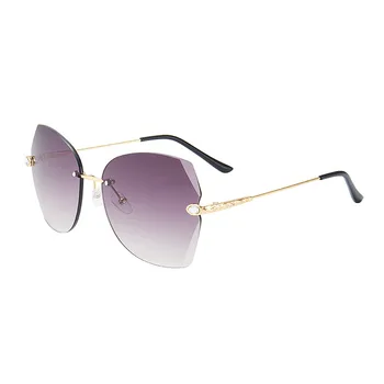 2021 Nov Modni Lady Luksuzni Oversize Rimless Kvadratnih sončna Očala Ženske Moški Očala Gradient sončna Očala Ženski UV400